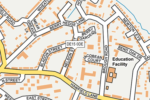 DE15 0DE map - OS OpenMap – Local (Ordnance Survey)