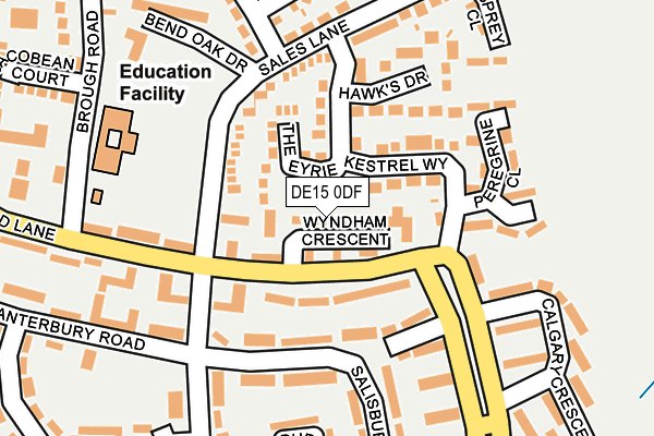 DE15 0DF map - OS OpenMap – Local (Ordnance Survey)