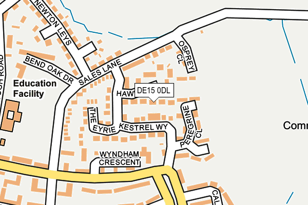 DE15 0DL map - OS OpenMap – Local (Ordnance Survey)