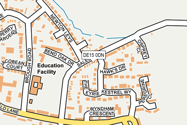DE15 0DN map - OS OpenMap – Local (Ordnance Survey)