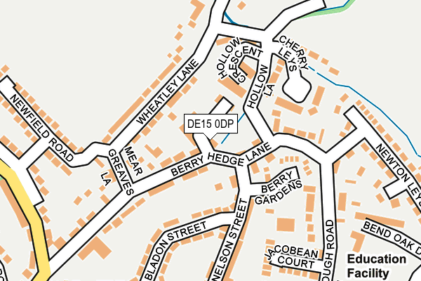 DE15 0DP map - OS OpenMap – Local (Ordnance Survey)