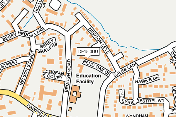 DE15 0DU map - OS OpenMap – Local (Ordnance Survey)