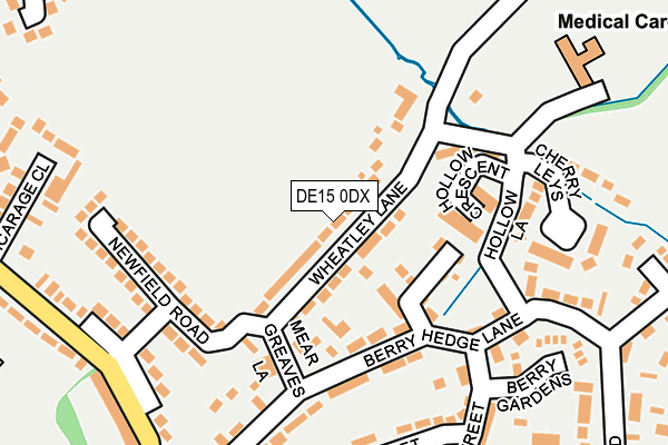 DE15 0DX map - OS OpenMap – Local (Ordnance Survey)
