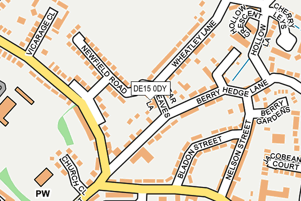 DE15 0DY map - OS OpenMap – Local (Ordnance Survey)
