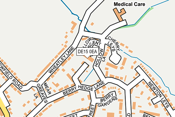 DE15 0EA map - OS OpenMap – Local (Ordnance Survey)