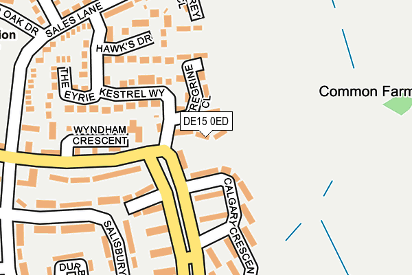 DE15 0ED map - OS OpenMap – Local (Ordnance Survey)