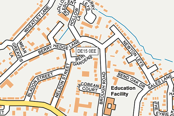 DE15 0EE map - OS OpenMap – Local (Ordnance Survey)