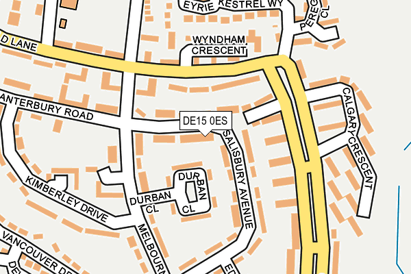 DE15 0ES map - OS OpenMap – Local (Ordnance Survey)