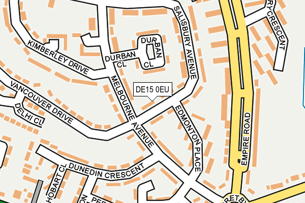 DE15 0EU map - OS OpenMap – Local (Ordnance Survey)