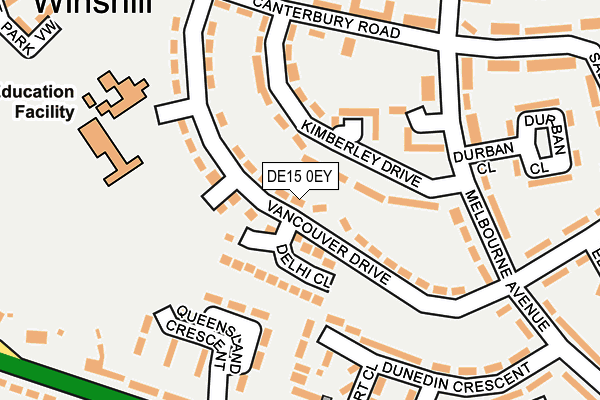 DE15 0EY map - OS OpenMap – Local (Ordnance Survey)