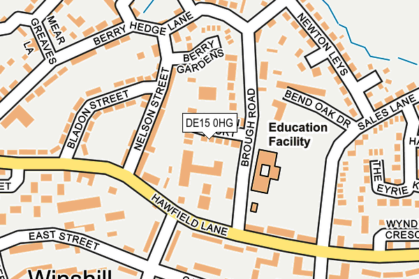 DE15 0HG map - OS OpenMap – Local (Ordnance Survey)