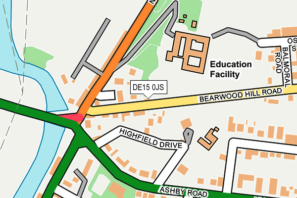 DE15 0JS map - OS OpenMap – Local (Ordnance Survey)