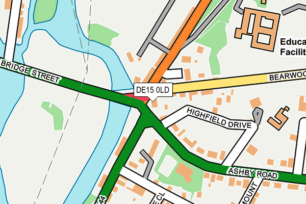 DE15 0LD map - OS OpenMap – Local (Ordnance Survey)