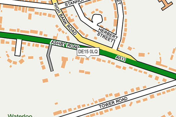 DE15 0LQ map - OS OpenMap – Local (Ordnance Survey)