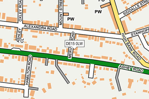 DE15 0LW map - OS OpenMap – Local (Ordnance Survey)