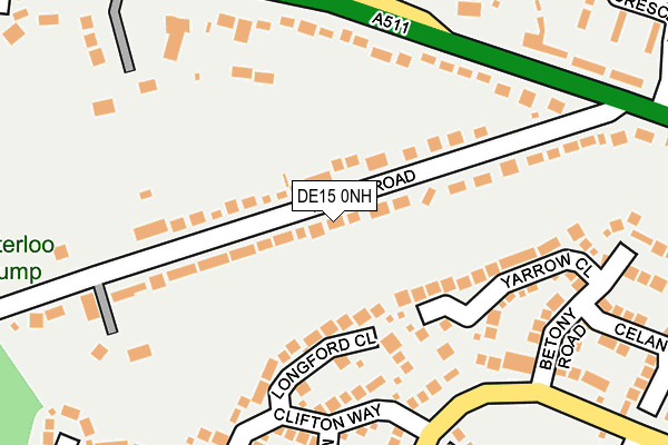 DE15 0NH map - OS OpenMap – Local (Ordnance Survey)