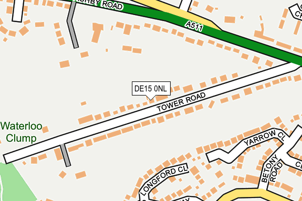DE15 0NL map - OS OpenMap – Local (Ordnance Survey)