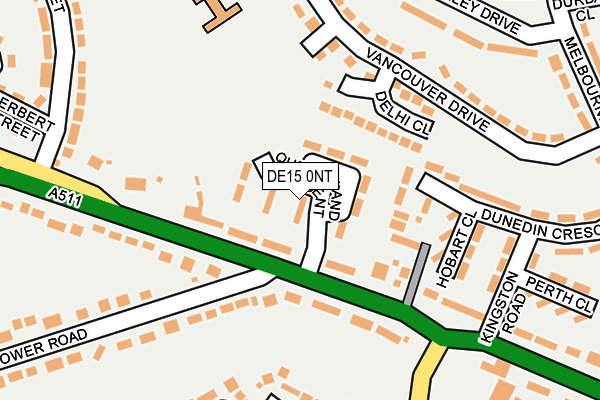 DE15 0NT map - OS OpenMap – Local (Ordnance Survey)