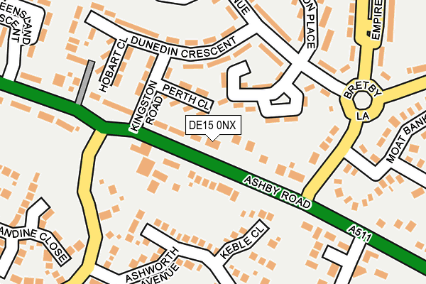 DE15 0NX map - OS OpenMap – Local (Ordnance Survey)