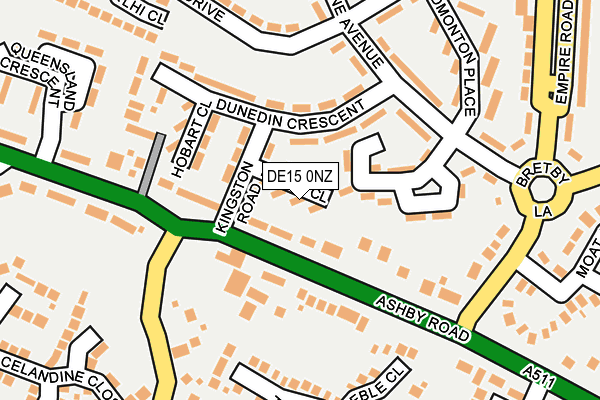 DE15 0NZ map - OS OpenMap – Local (Ordnance Survey)