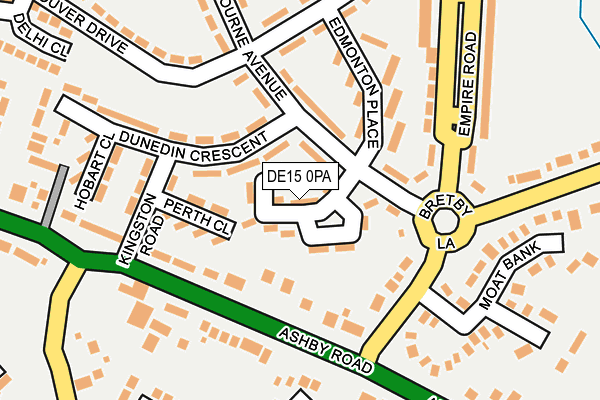 DE15 0PA map - OS OpenMap – Local (Ordnance Survey)