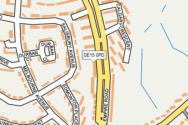 DE15 0PD map - OS OpenMap – Local (Ordnance Survey)