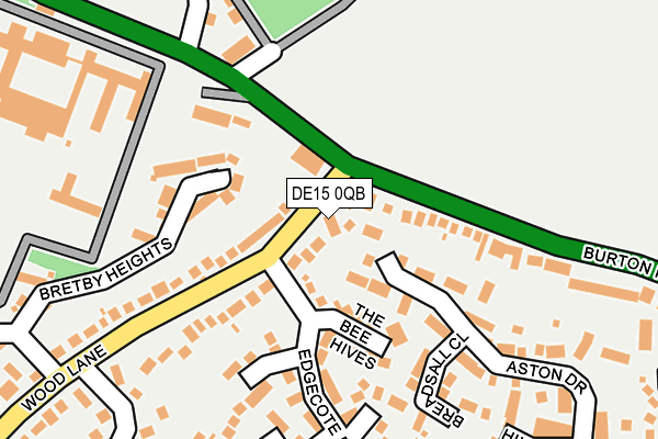 DE15 0QB map - OS OpenMap – Local (Ordnance Survey)