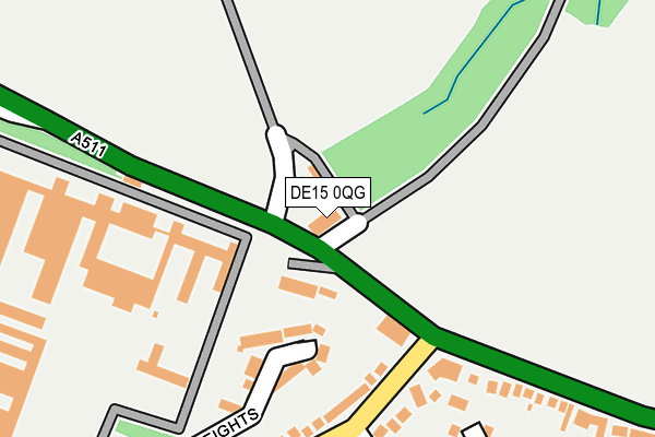 DE15 0QG map - OS OpenMap – Local (Ordnance Survey)