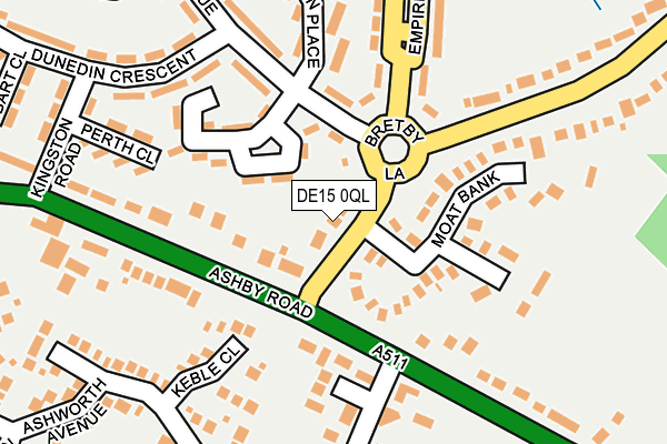 DE15 0QL map - OS OpenMap – Local (Ordnance Survey)