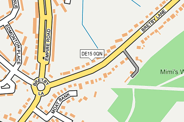 DE15 0QN map - OS OpenMap – Local (Ordnance Survey)