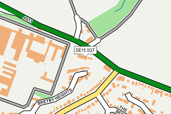 DE15 0QT map - OS OpenMap – Local (Ordnance Survey)
