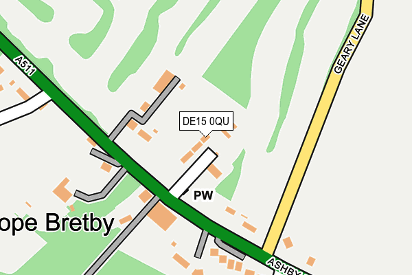 DE15 0QU map - OS OpenMap – Local (Ordnance Survey)