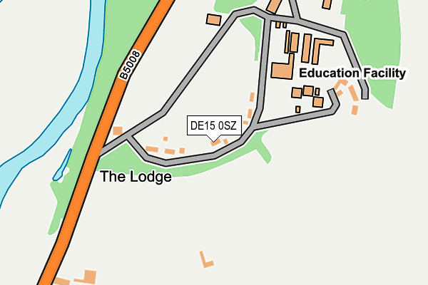 DE15 0SZ map - OS OpenMap – Local (Ordnance Survey)
