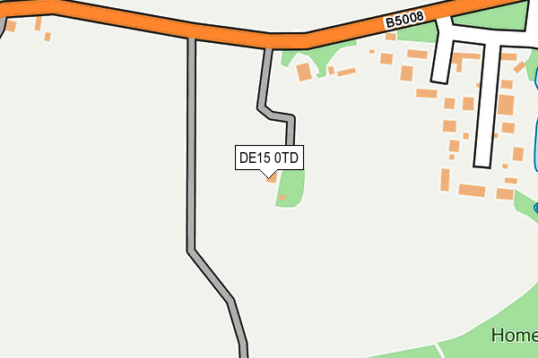 DE15 0TD map - OS OpenMap – Local (Ordnance Survey)