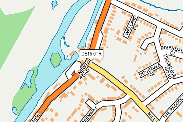 DE15 0TR map - OS OpenMap – Local (Ordnance Survey)