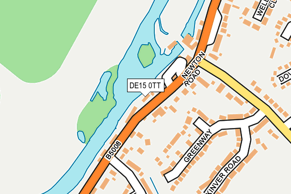 DE15 0TT map - OS OpenMap – Local (Ordnance Survey)