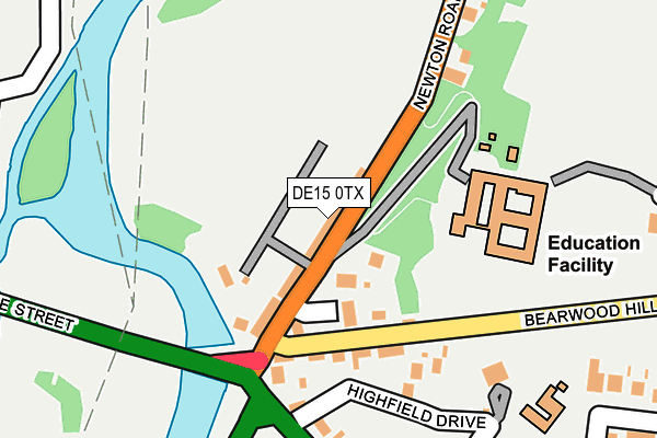 DE15 0TX map - OS OpenMap – Local (Ordnance Survey)
