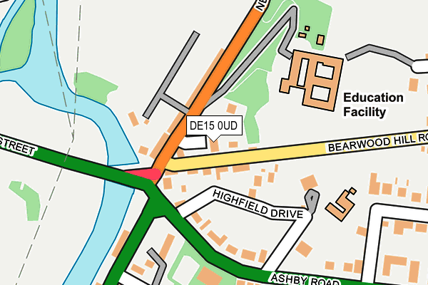 DE15 0UD map - OS OpenMap – Local (Ordnance Survey)
