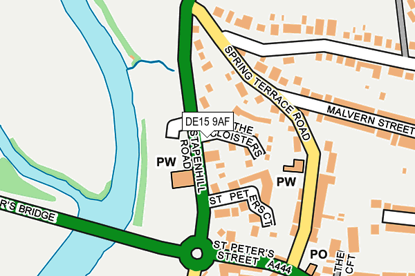 DE15 9AF map - OS OpenMap – Local (Ordnance Survey)
