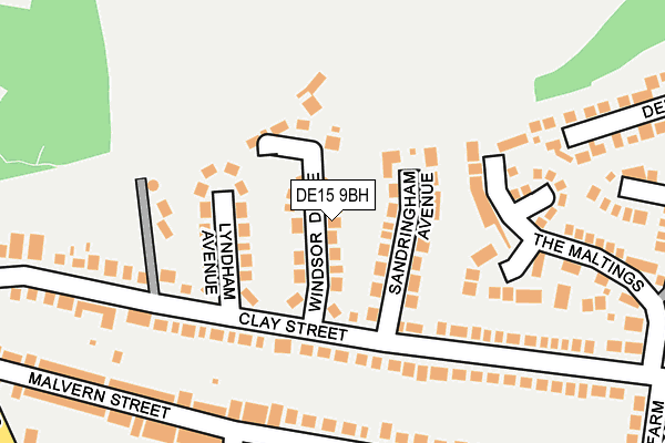 DE15 9BH map - OS OpenMap – Local (Ordnance Survey)