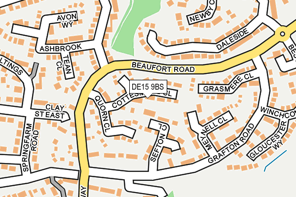 DE15 9BS map - OS OpenMap – Local (Ordnance Survey)