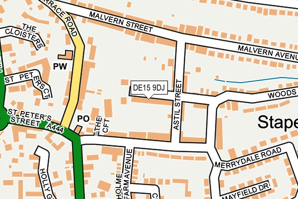 DE15 9DJ map - OS OpenMap – Local (Ordnance Survey)