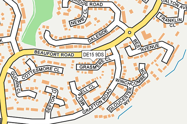 DE15 9DS map - OS OpenMap – Local (Ordnance Survey)
