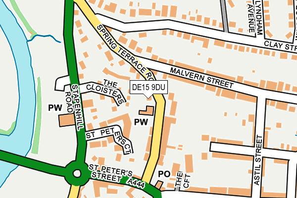 DE15 9DU map - OS OpenMap – Local (Ordnance Survey)