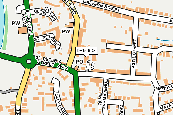 DE15 9DX map - OS OpenMap – Local (Ordnance Survey)