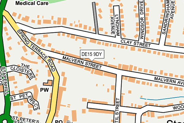 DE15 9DY map - OS OpenMap – Local (Ordnance Survey)