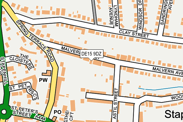 DE15 9DZ map - OS OpenMap – Local (Ordnance Survey)
