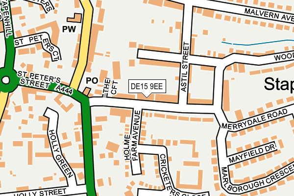 DE15 9EE map - OS OpenMap – Local (Ordnance Survey)