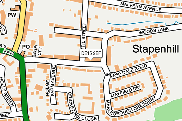 DE15 9EF map - OS OpenMap – Local (Ordnance Survey)