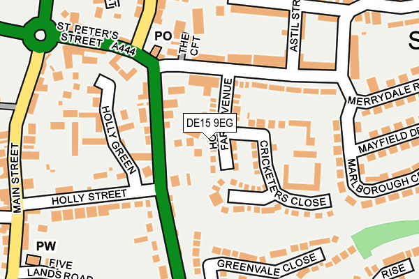 DE15 9EG map - OS OpenMap – Local (Ordnance Survey)